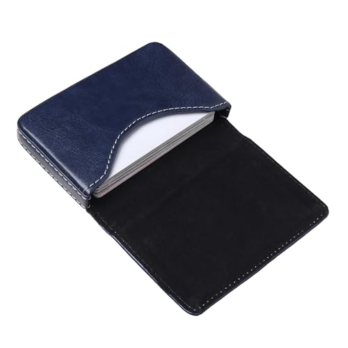 Image of JnD Notebook Card Holder Wallet - Slim, Multi-Functional, Premium Leather, RFID Blocking, Secure Closure, Compact, Durable, Stylish (Blue)