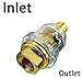 Mini In-Line Air Compressor Oiler, 1/4 Inch NPT Automatic Lubricator, Clear, Gold Metal, 2 Pack, 58mm Length,for Pneumatic Tool & Air Compressor Pipe