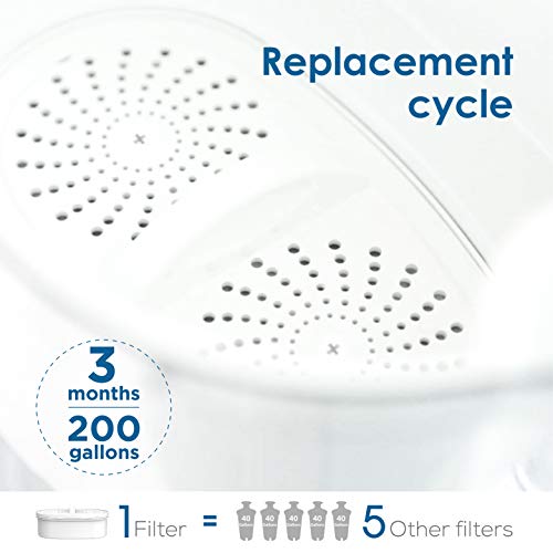 Waterdrop 200-Gallon Long-Life Elfin 5-Cup Water Filter Pitcher With 2 Filters, Nsf Certified, 5X Times Lifetime, Reduces Fluoride, Chlorine And More, Bpa Free, Pink #TOP7