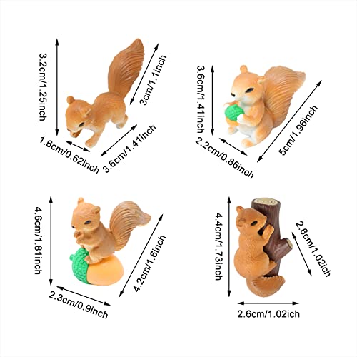 Yueton 8Pcs Cute Realistic Miniature Squirrel Figures Ornaments, Mini Squirrel Fairy Garden Figurines, Squirrel Animal Cake Toppers Cake Decoration, Squirrel Desk Decoration #TOP1