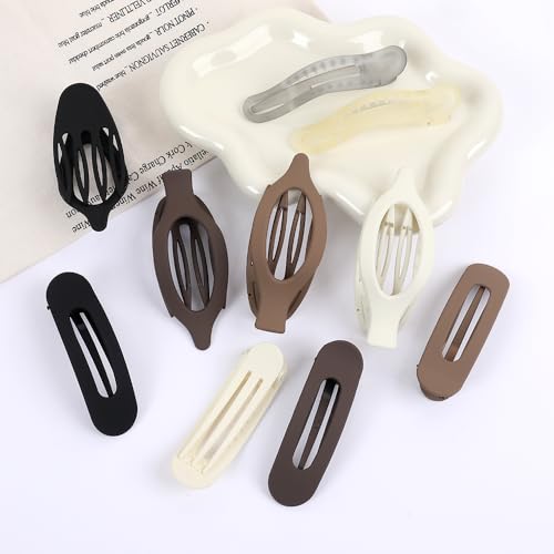 10 Pack French Flat Hair Clips for Women – Large Matte Flat Claw Clips, No-Slip Hair Clips for Thick & Thin Hair, Strong Hold Styling Barrettes, French Flat Hair Accessories