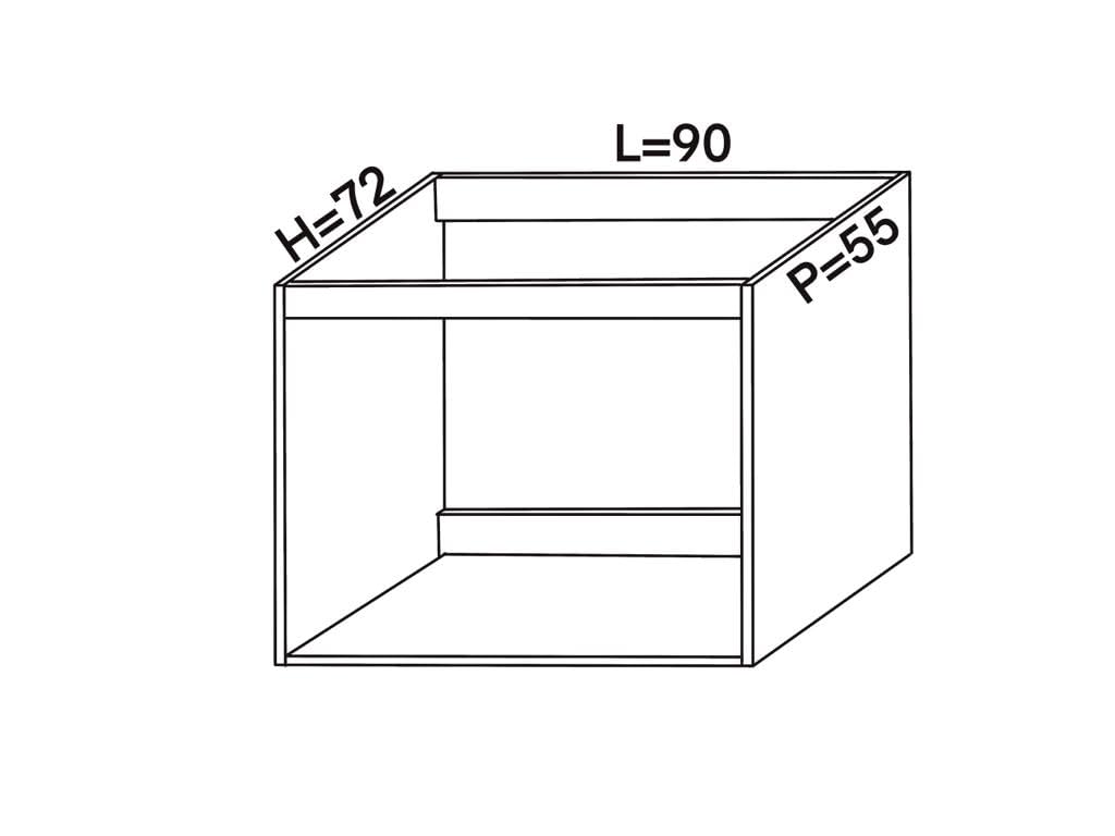 Alfredo Calandrelli Mueble para fregadero empotrado sin puertas, color haya, medidas 90 x 55 x 72, grosor 18 mm