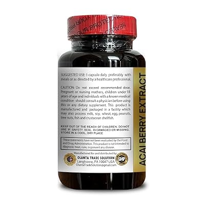 ACAI Berry Extract - Antioxidants Capsules with Acai Berry Immune Booster, Nitric Oxide Superfood, Supports Energy Pills - 1 Bottle 60 Capsules