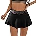 Women's Sexy See Through Sheer Micro Skirts High Waist Party Lace Trim Short Skirt Rave Novelty Clubwear Black Large