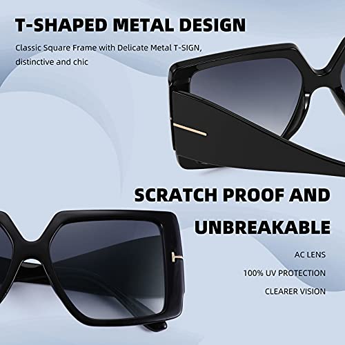 Feisedy Womens Sunglasses, Trendy Large Frame Retro Square Oversized Shades For Men B4036 #TOP5