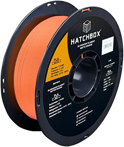 HATCHBOX Matte PLA 3D Printer Filament, Dimensional Accuracy +/- 0.03 mm, 1 kg Spool, 1.75 mm, Black