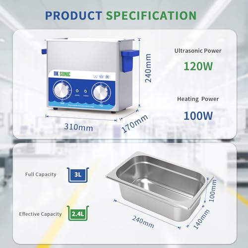 Professioneller Ultraschallreiniger DK SONIC Ultraschallreiniger aus Edelstahl mit Heizung für...