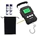 Produktbild Kingrun Angelwaage, Fishing Scale 165lb / 75kg Hängewaage Gepäckwaage Digitale Kofferwaage Fischwaagen mit Maßband, Tragetasche und 2 AAA-Batterien, Beleuchtetes Display für Reisen/Familie/Küche
