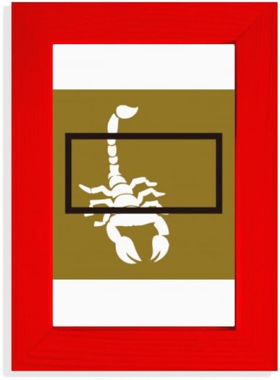 Scorpion Natural Insect Box Picture Display Art Red Photo Frame