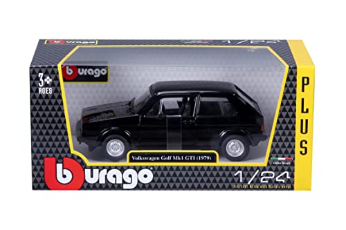 Authentische Nachbildung des VW Golf I GTI 1979 in Rot-Schwarz von Bburago - Detailansicht von Bburago VW Golf GTI 1:24...