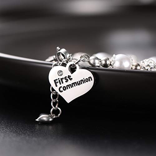 First Communion Bracelet Girls Charm Baptism Gift Handmade Jewelry Gift for Girls4