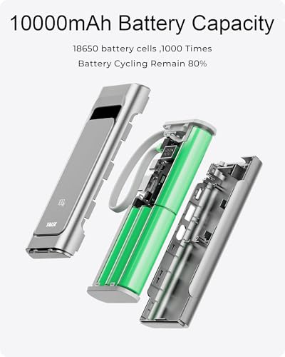 10000mAh TALIX 100W Portable Charger Power Bank w/ Built-In USB-C Cable - image 3