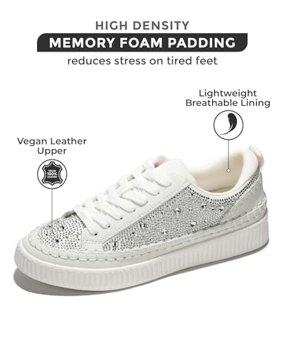 Project Cloud Sneakers for Women - Memory Foam Shoes for Women Lace-Up Women's Fashion Sneakers Non-Slip Womens Trendy Shoes (Lona)2