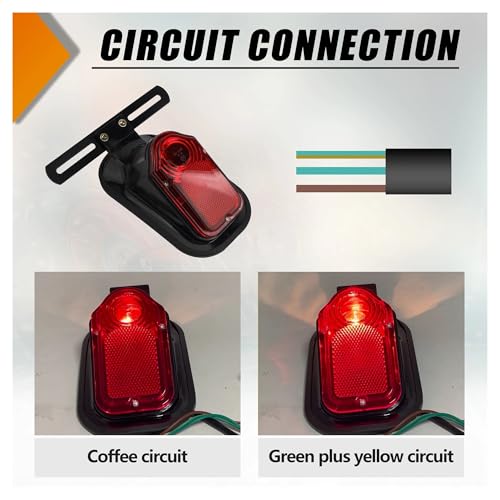 Feu arrière moto anti-vibration avec support plaque d'immatriculation