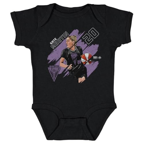 500 LEVEL Kate Martin Golden State Valkyries One-Piece Infant Bodysuit - Kate Martin Golden State Valkyries Stripes WHT (Black, 12M)