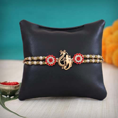 Image of TIED RIBBONS Rakhi Gift for Brother with Chocolate - Designer Rakhi for Brother with Hershey's Kisses Chocolates Pack(200 Grams)