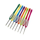 8 Pcs Crochet Hook Colorful Handle Beginner Crochet Set Knitting Needles Kit for Arthritic Hands (1mm 1.25mm 1.5mm 1.75mm 2mm 2.25mm 2.5mm 2.75mm)