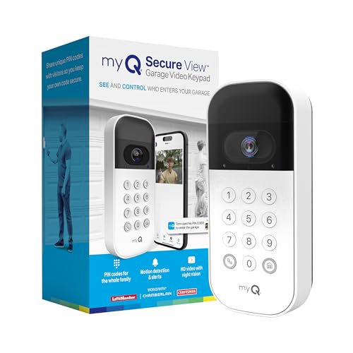 myQ Smart Garage Door Video Keypad with Wide-Angle...