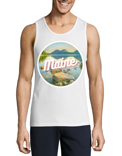 Camiseta sin mangas de algodon hombre blanca camiseta de rio Maine