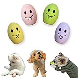 Torytos Squeaky Dog Toy, Egg-Shaped Ball, 4 Pack, Mini Size (1.5 x 1.9 inches) for Small Dogs