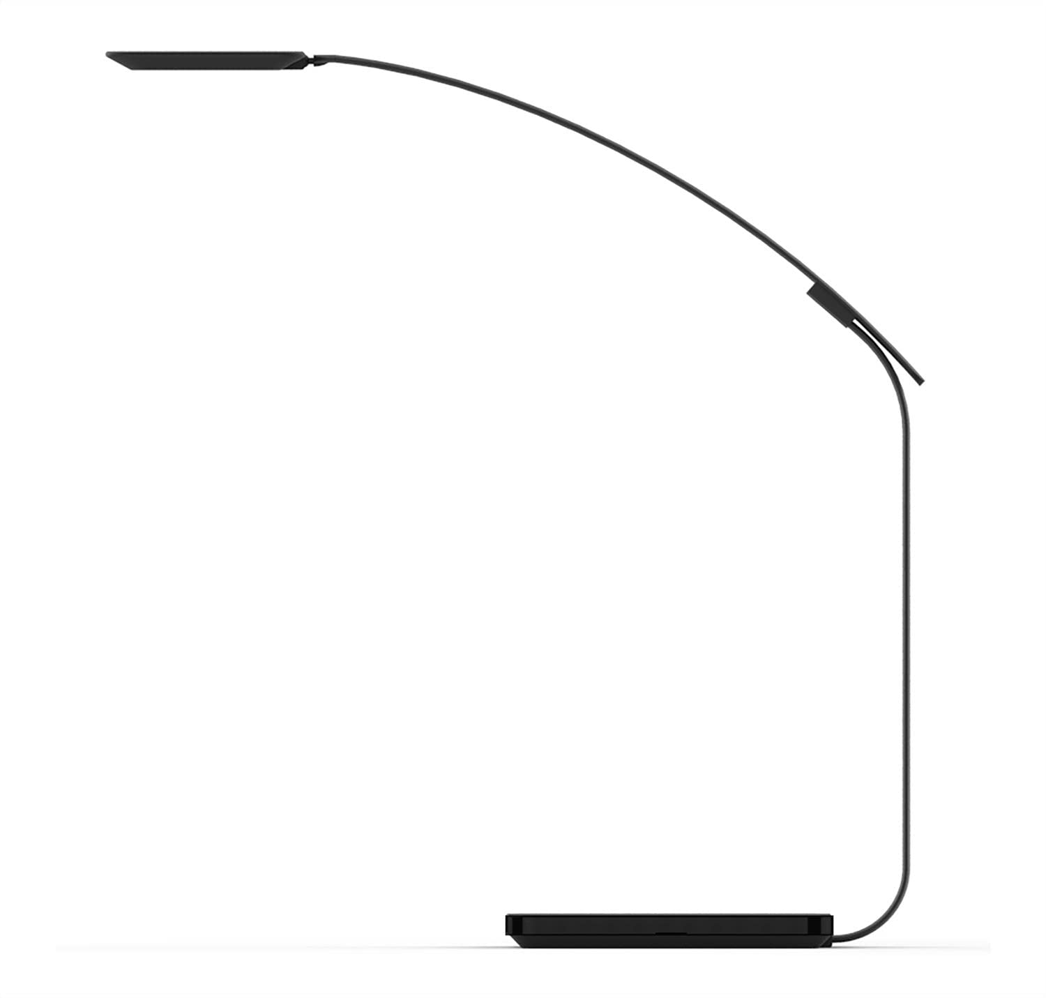 UNILUX Timelight Lampe de Bureau LED Noir 50 x 37 x 17cm Connectée Bluetooth + Variation Intensité + Chargeur Sans Fil Qi + Port Usb