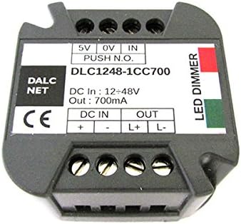 Dalcnet Easy LED Fader Dimmer Driver DC 12V - 48V DC 700mA Dimmable with N.O. DLC1248-1CC700 Button