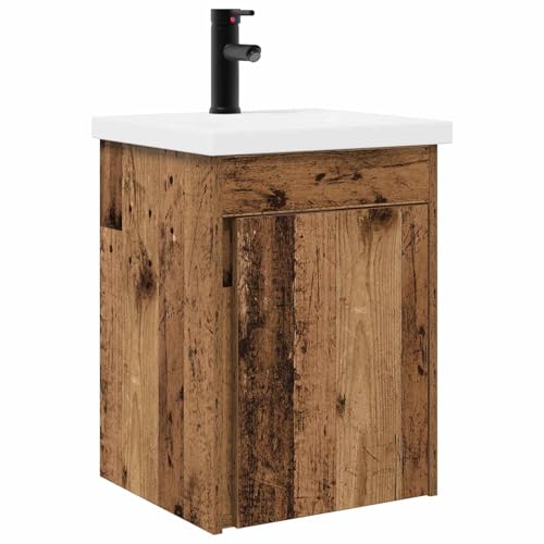 Mueble de baño compacto de 42 cm para ahorrar espacio con lavabo y grifo 2
