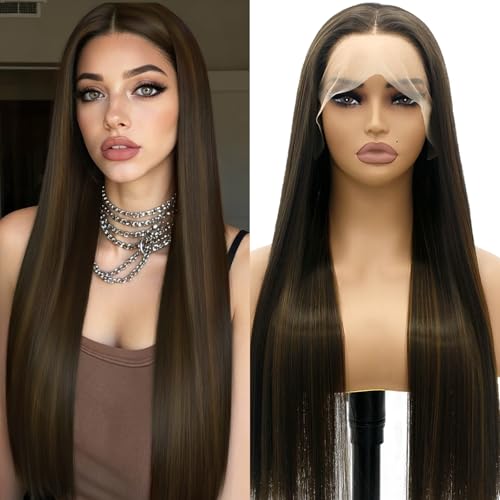 ANDRIA 200 Density Straight Wig Pre-Plucked Glueless Lace Frontal Wigs