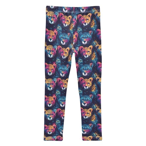 Girls Leggings Soft Toddler Ankle Length Bottoms Cheetah Animal Kids Dance Yoga Pants 4-10 Years2