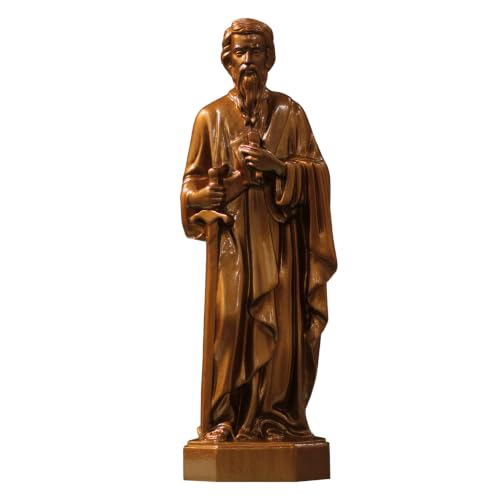 11.8 Inches St. Paul Saint Statue Antique Style Religious Figurines Catholic Art Handmade Home Decor and Gifts Wooden Catholic Icons
