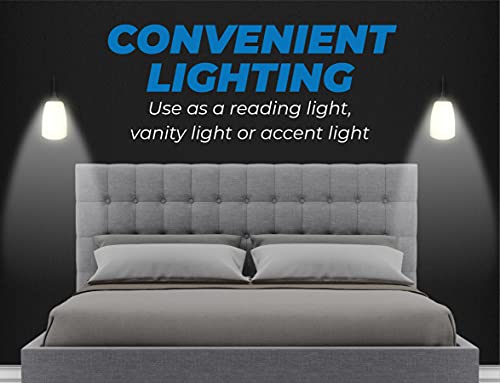 Westek LED Battery Operated 2 Pack - 4 Hour Auto Shut-Off Wireless Wall Sconce, 100 Lumens - Easy Install Battery Powered Sconce Light - Plastic with Matte Black Finish - Thumbnail 4