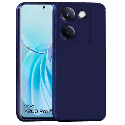 Image of Back Cover for Vivo Y200 Pro 5G / Y300 Plus 5G | Full Camera Protection | Premium Liquid Silicon Case | Flexible Bumper Case for Vivo Y200 Pro 5G / Y300 Plus 5G (Dark Blue)