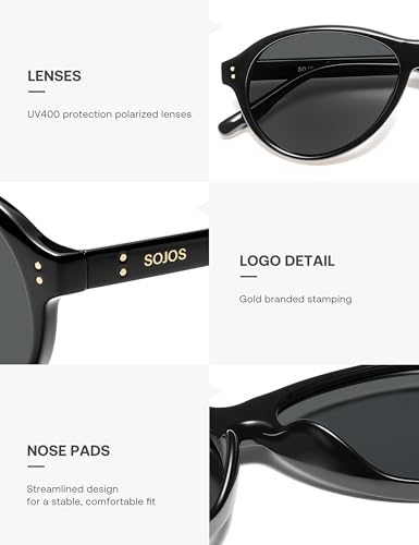 Image of SOJOS Retro Aviator Polarized Sunglasses for Women Men Vintage 70s Style UV Protection Womens Mens Shades SJ2701