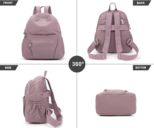 Image of Pealwel Mini Backpack Purse for Women,Small Nylon backpacks for Ladies Backpacks Women Anti Theft Travel Bag (Light Pink)