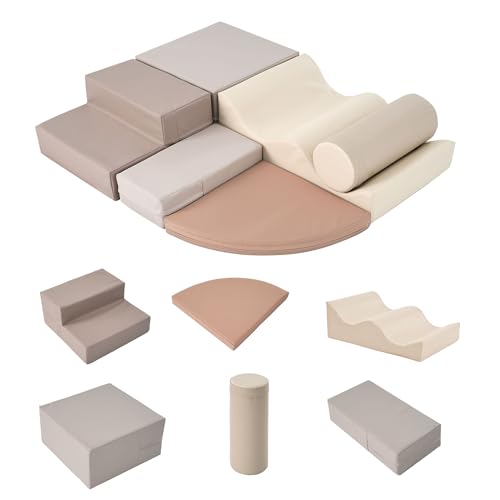 Merax Climbing Toys for Toddlers, Soft Climb and Crawl Playset Indoor Baby Soft Foam Blocks for Climbing, Crawling, 6-Piece