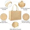 Sac en Jute Naturel Imperméable, Sac d'Épicerie Portable à Bandoulière, Fourre-Tout Rétro à Grande Capacité pour Femmes (35 x 30 x 18 cm) #2