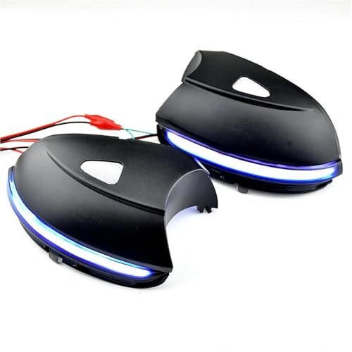 Luz LED de señal de giro de espejo secuencial para VW Passat B7 y Scirocco de 2 piezas en azul y amarillo