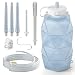 Smokitcen Collapsible Silicone Enema Bag Bottle Kit with 5.3ft Enima Hose, 5 Enema Tips, Controllable Flow Valve, 1.2 L Capacity Silicone Enama kit for Coffee and Water Colon Cleanse