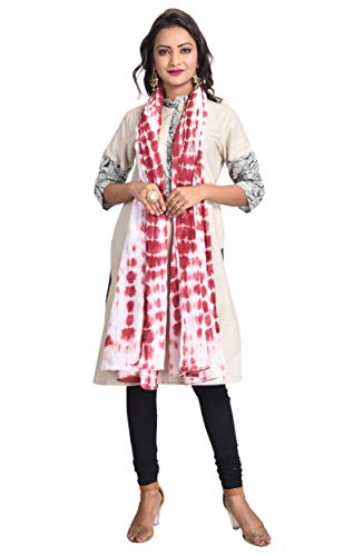 Image of Women's Pure Cotton Traditional Authentic Shibori Tie Dye Dupatta Chunni
