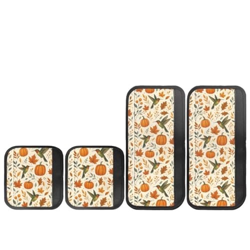 Image of Dreaweet Hummingbird Maple Leaf Fridge Handle Covers Set of 4 Fall Kitchen Decor Washable Non Slip Appliance Handle Covers for Refrigerator Oven Microwave Dishwashers
