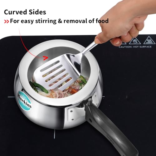 Image of Hawkins 2 Litre Triply Stainless Steel Contura Pressure Cooker | Induction Compatible | Ideal for 2-3 persons | 5 Year Guarantee | ISI Certified | Silver (SSTCO20)