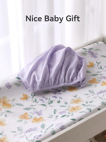 Image of Changing Pad Cover Set in Soft Jersey Material - Fits 32 inch /34''x16 Contoured Pad for Babies, Flower Whispers