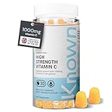 Known 1000mg High Strength Vitamin C (Ascorbic Acid) Gummies – Zesty Orange Flavour – Chewable Vegan Gummy Supplement – Immune, Collagen, Energy & Antioxidant Support – 1 Month Supply – One-A-Day
