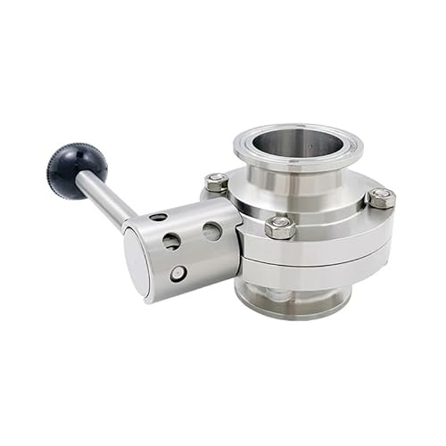 AEVHBAMXN Stainless Steel Butterfly Valve OD63 mm, Tri Clamp 77.5mm, for Beer Dairy