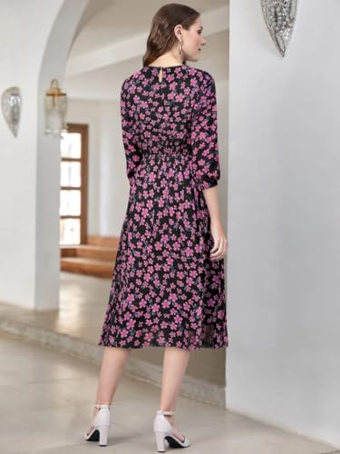 Image of KERI PERRY Women's Georgette Floral Fit & Flared Western Dress | Dress for Women | A line | Anarkali Dress | Gown Dress | Western Dress | Exclusive Women Dress | Bollywood Dress | Dress | Fashion