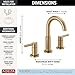 Delta Nicoli Brushed Gold Faucet 3 Hole, 8 Inch Widespread Bathroom Sink Faucet for Vanity, Push-Pop Drain Assembly, Champagne Bronze 35749LF-CZ