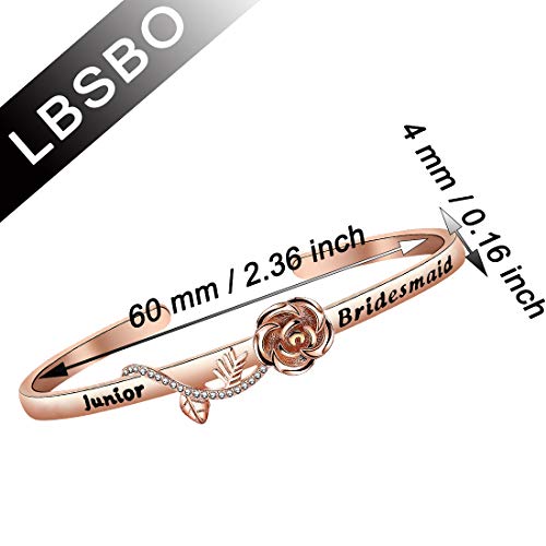 CENWA Junior Bridesmaid Bracelet Junior Bridesmaid Gift Bridesmaid Proposal Gift Junior Bridesmaid Rose Flower Cuff Bracelet2