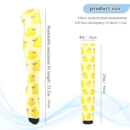 Cartoon Rubber Ducky Thigh High Socks Knee High Socks for Women Long Leg Warmers Fashion Knee Thigh High Stockings Over the Knee Sock for Travel Daily Wear Outdoor Sports Women3