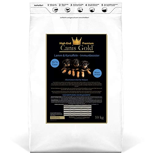 5 kg Canis Gold Welpen | Junior Lamm & Kartoffel | 55,3% Fleisch | Monoprotein Trockenfutter für alle Hunderassen