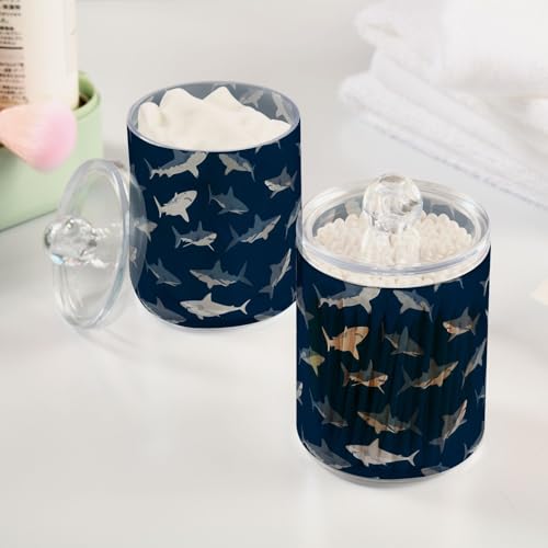 4 Recipientes de Almacenamiento para Baño con Diseño de Tiburón Azul de 396g 6